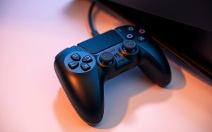 PS4 controller connected to PS5